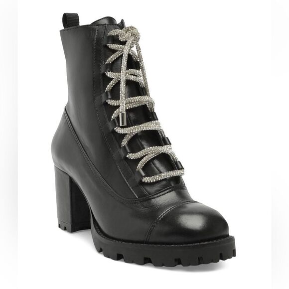 SCHUTZ Women's Kaile Lace Up Lug High Heel Boots- worn 2x comes w/shoe bag - Picture 1 of 6